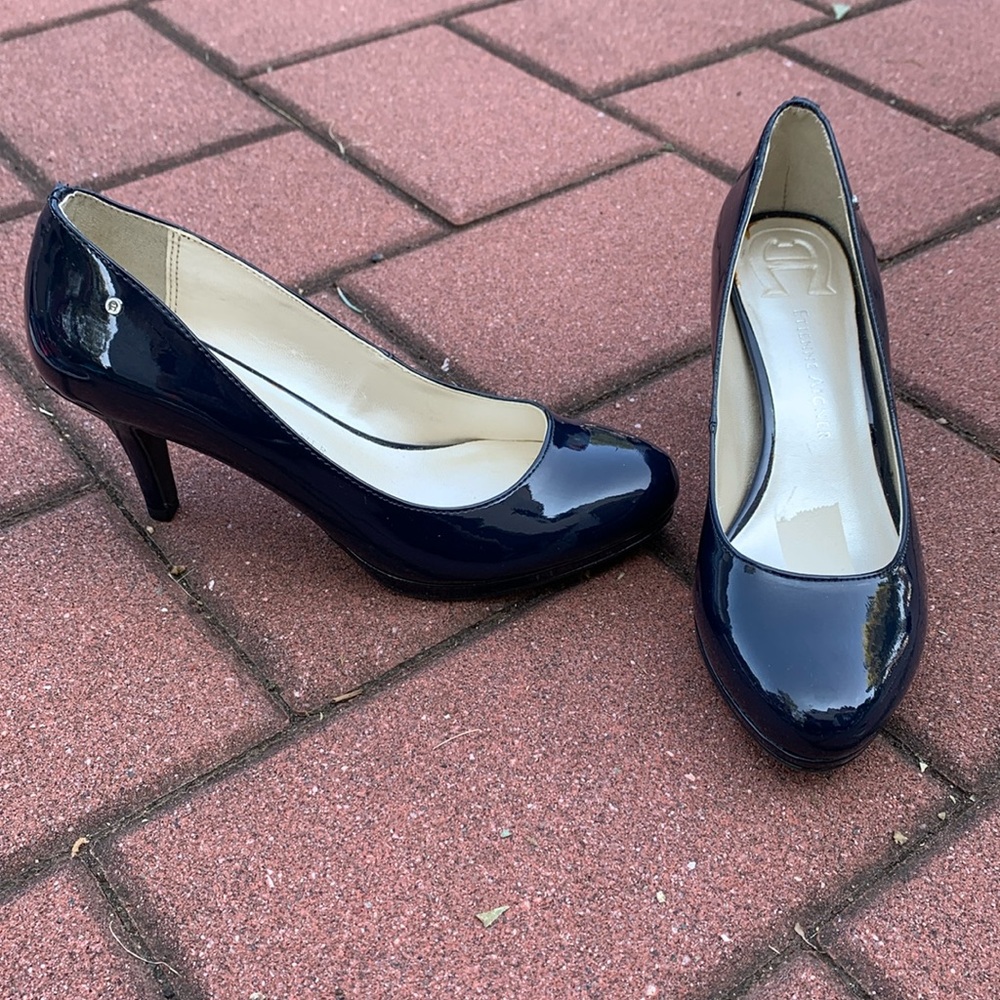Etienne Aigner Navy Patent Leather Heels